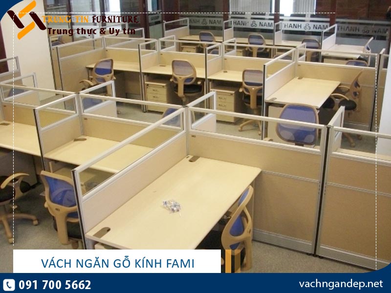 vách ngăn gỗ kính VNGK03