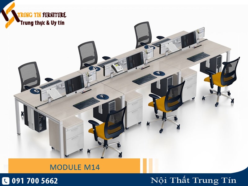Module bàn làm việc 6 người M14 - Hiện đại, giá tốt