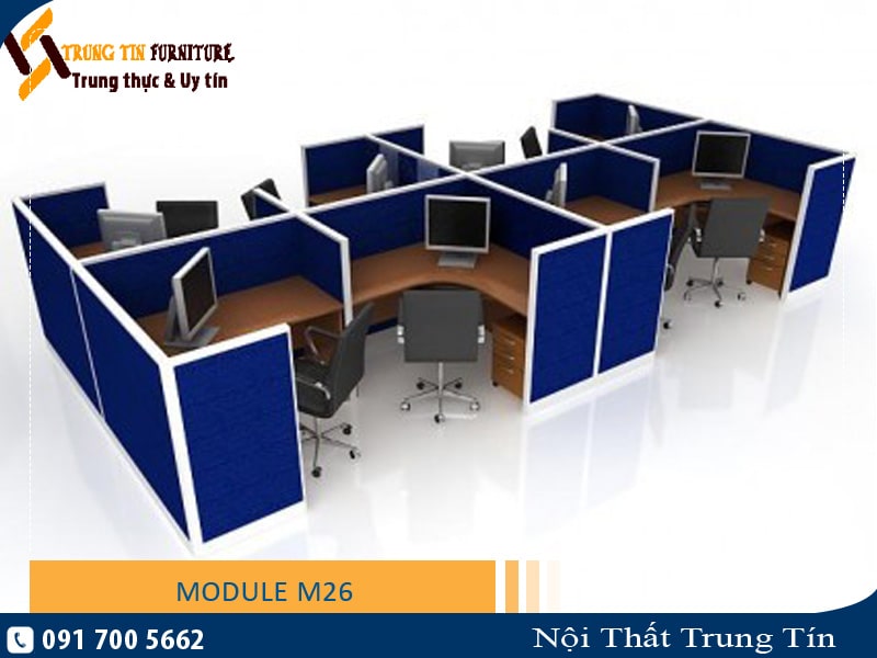 Vách ngăn văn phòng khung nhôm nỉ cao cấp