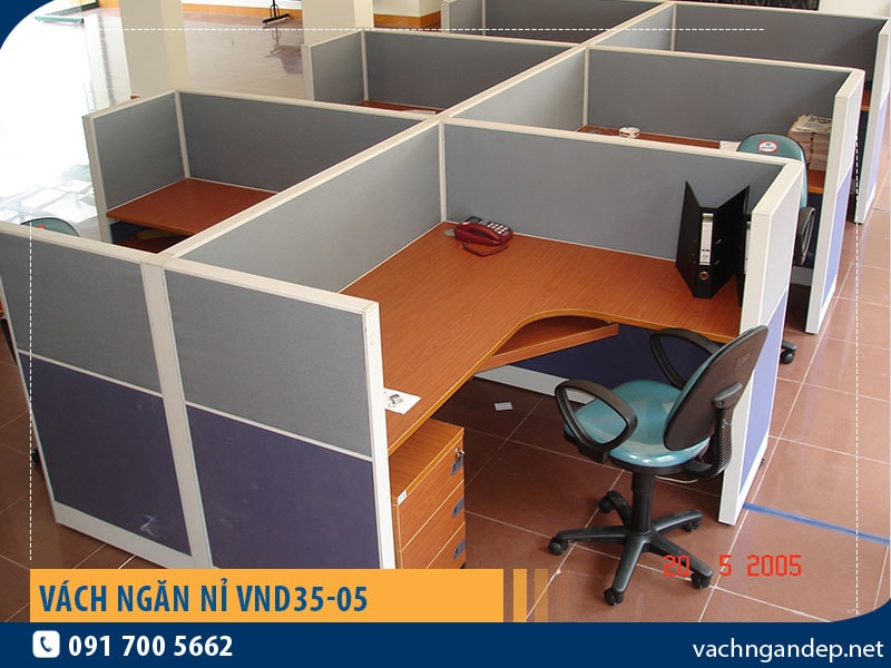 Vách ngăn khung nhôm bọc nỉ VND35-05