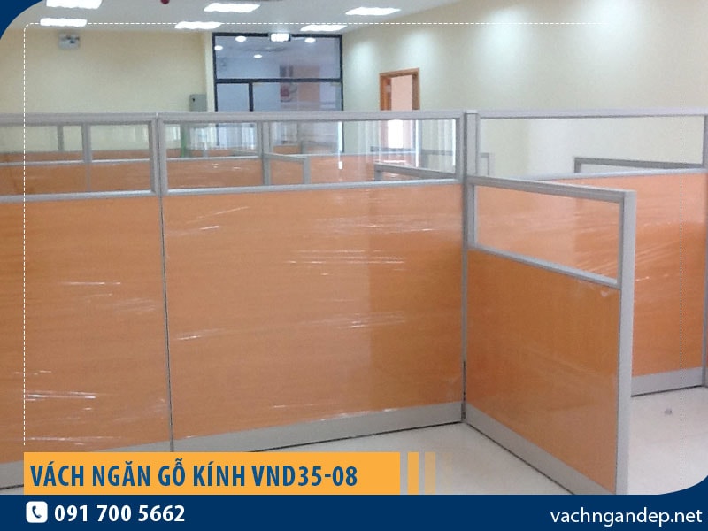 Vách ngăn gỗ - kính VND35-08