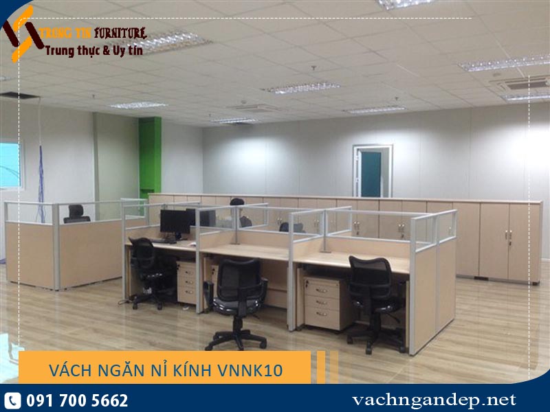 Vách ngăn văn phòng nỉ kính VNNK10