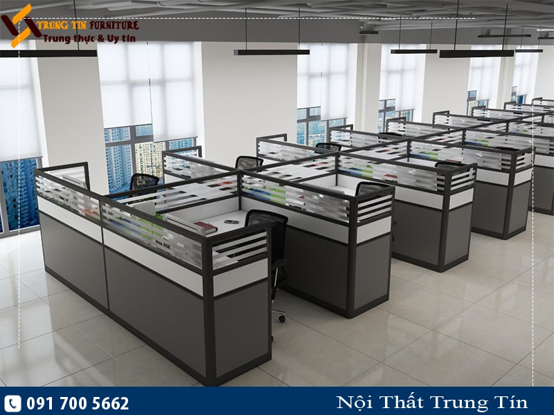 Vách ngăn văn phòng nỉ kính VND35-22