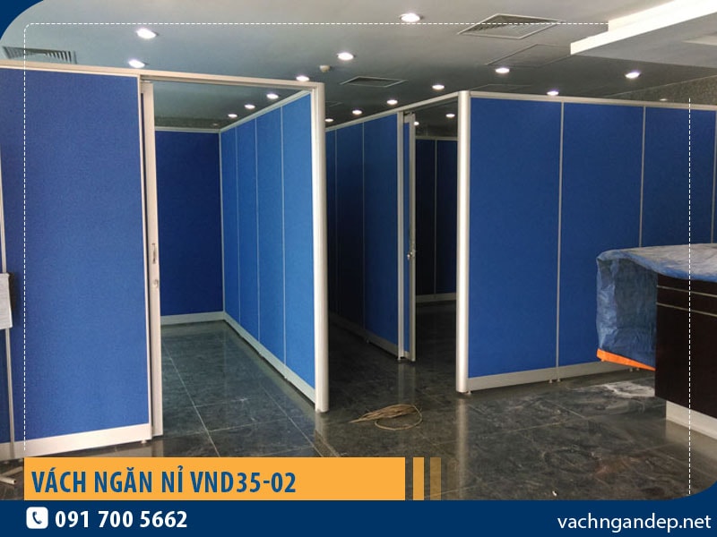 Vách ngăn khung nhôm bọc nỉ VND35-02 hiện đại, giá tốt