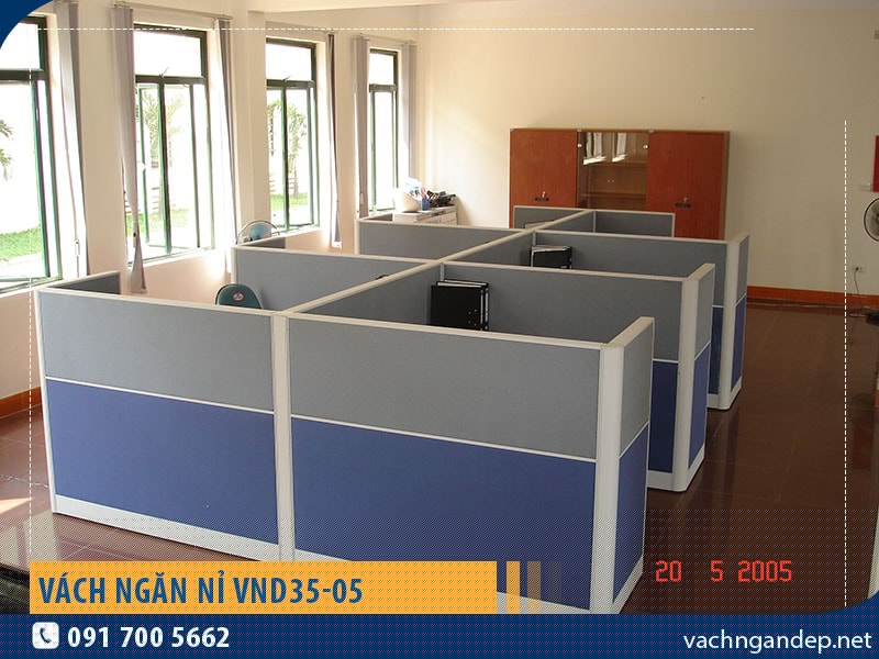 Vách ngăn khung nhôm bọc nỉ VND35-05