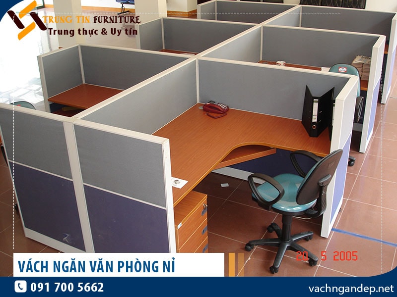 Vách ngăn văn phòng bọc nỉ giá tốt